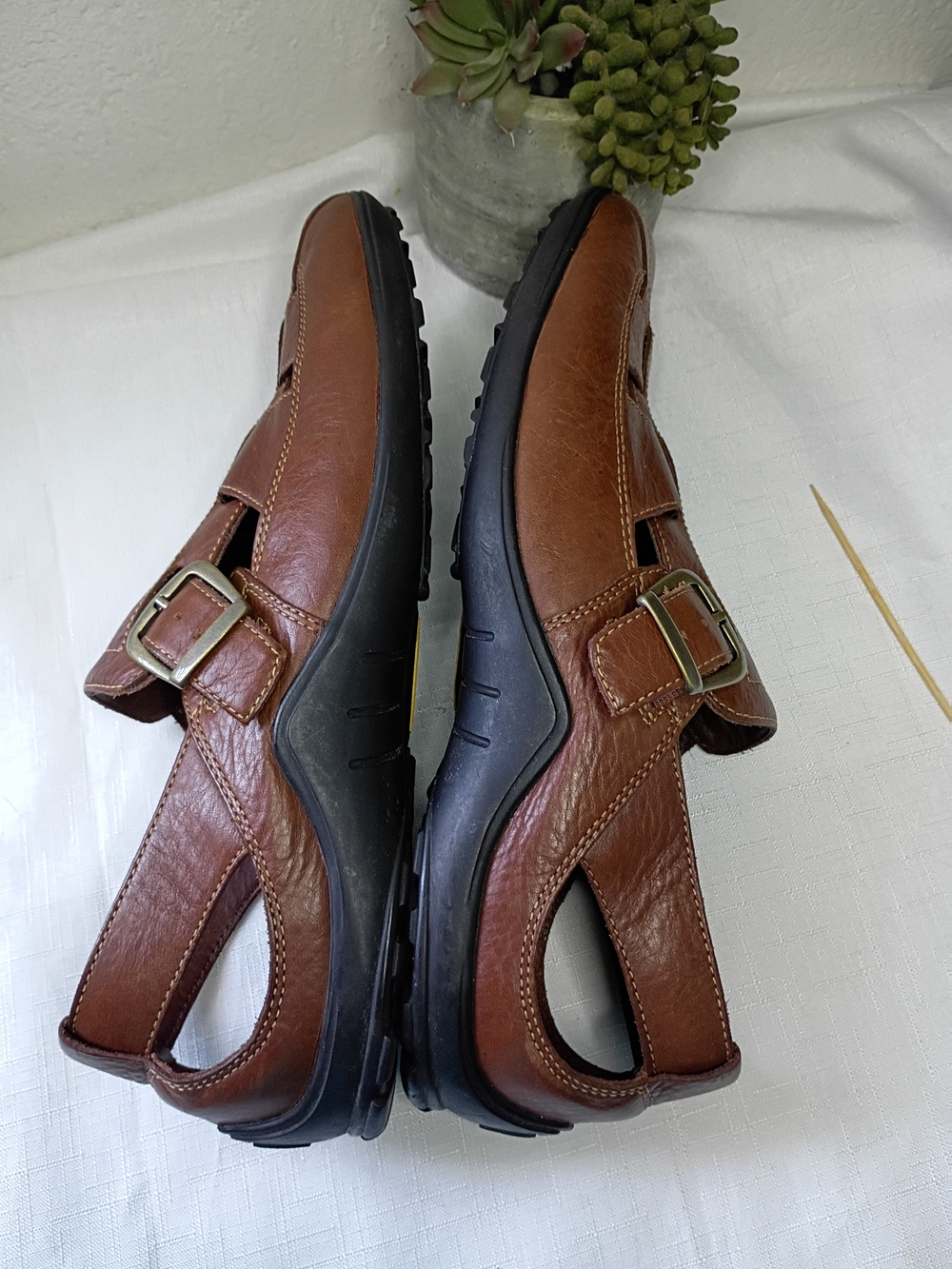 Cole Haan Tucker Sandals Men's Brown Leather Fisherman Slip-On Shoes Size 11.5 - Picture 11 of 13